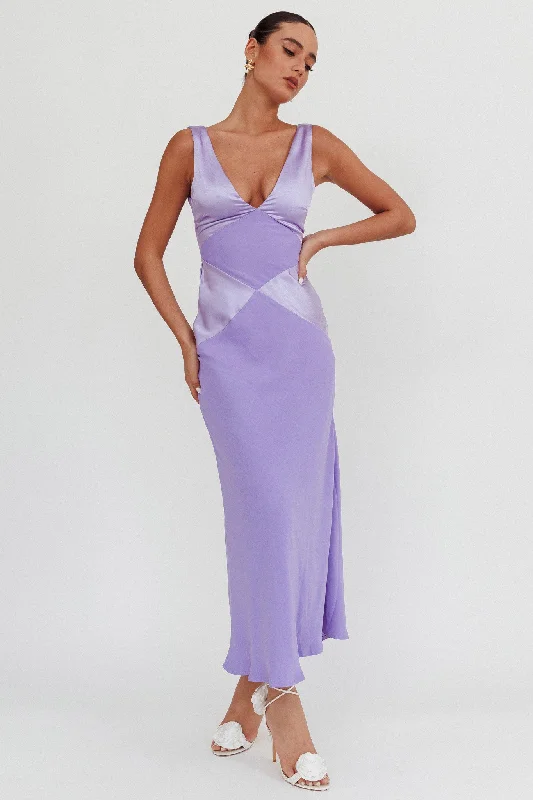 Soul Fire V-Neck Maxi Dress Lilac