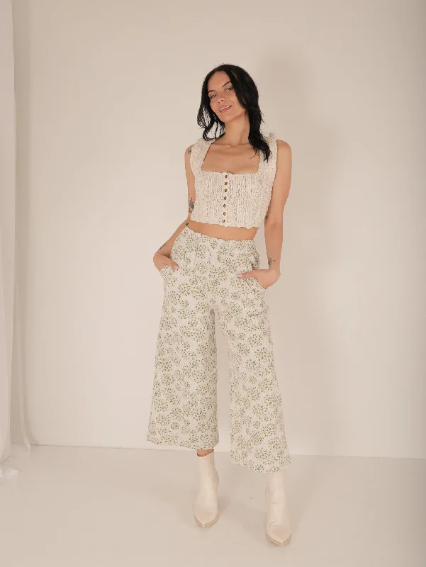 Lyra Flower Jacquard Pants