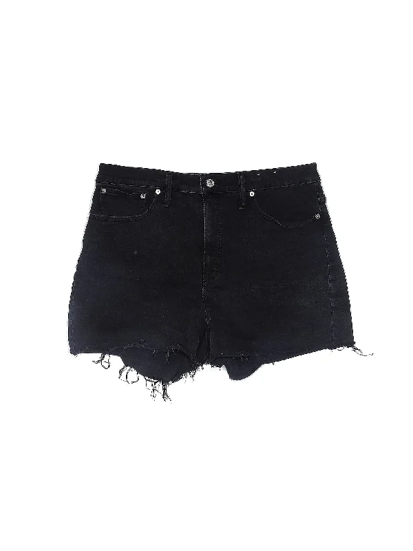 High-Rise Denim Shorts in Dark Wash