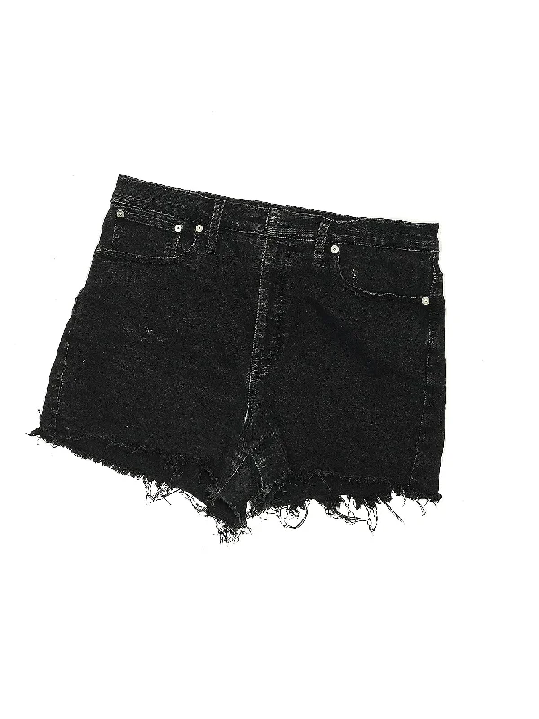 High-Rise Denim Shorts in Dark Wash