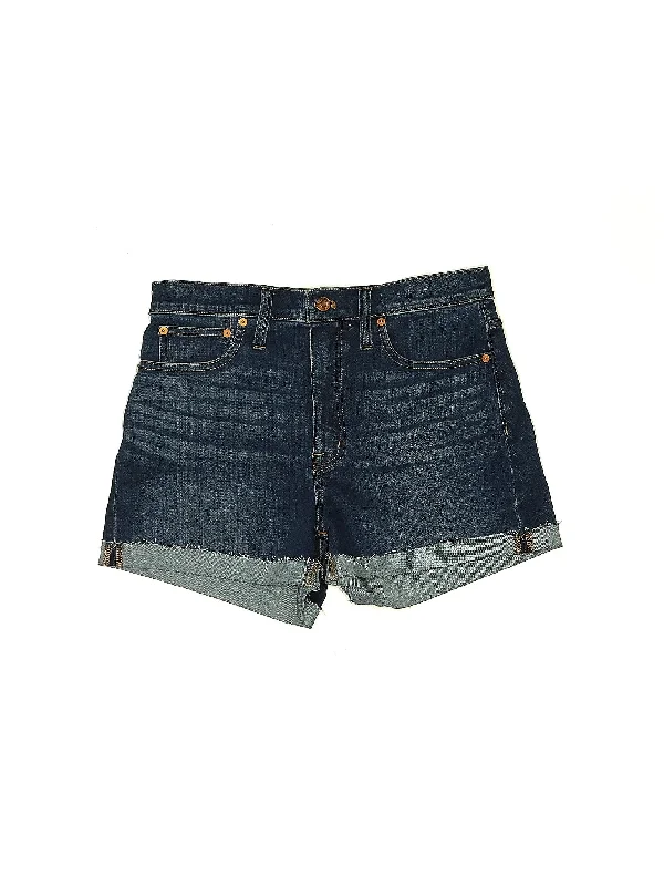 High-Rise Denim Shorts in Dark Wash