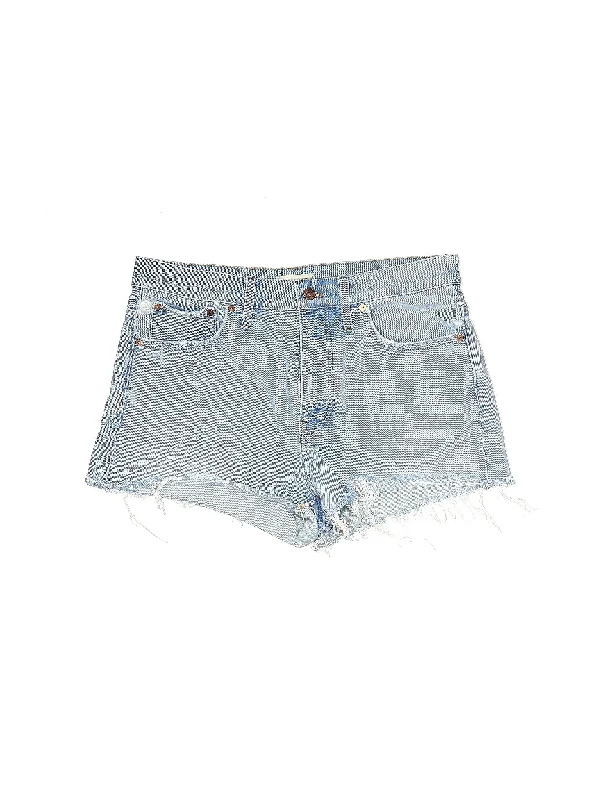 High-Rise Denim Shorts in Light Wash