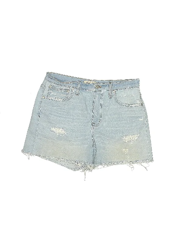 High-Rise Denim Shorts in Light Wash