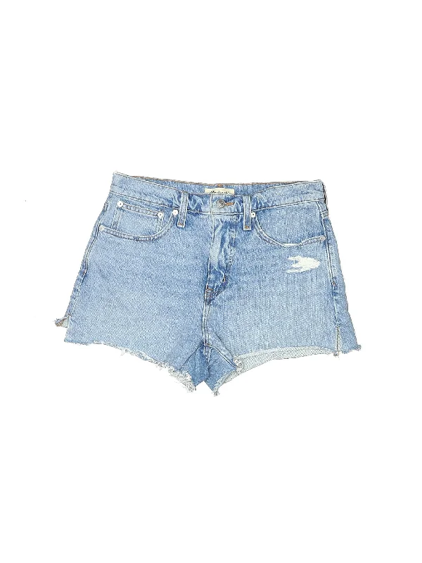 High-Rise Denim Shorts in Light Wash