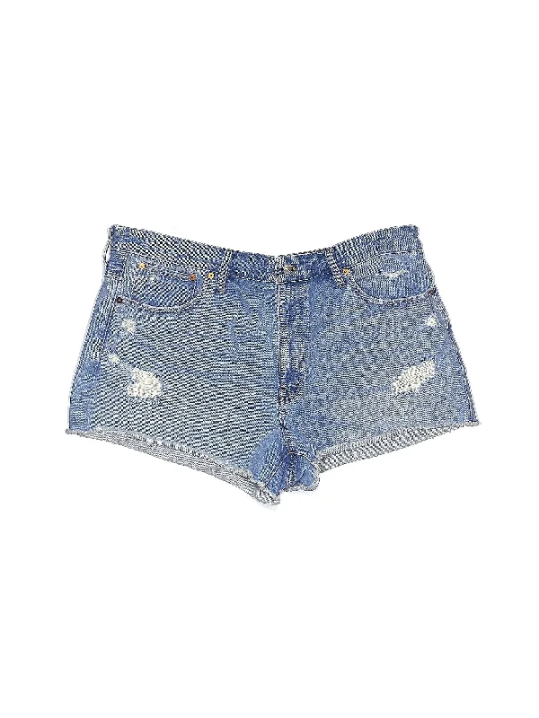 High-Rise Denim Shorts in Medium Wash