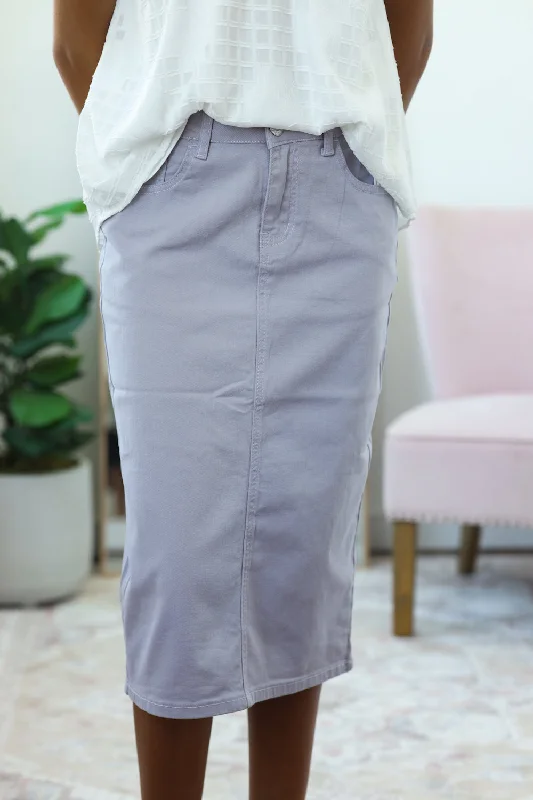 Lavender Denim Skirt