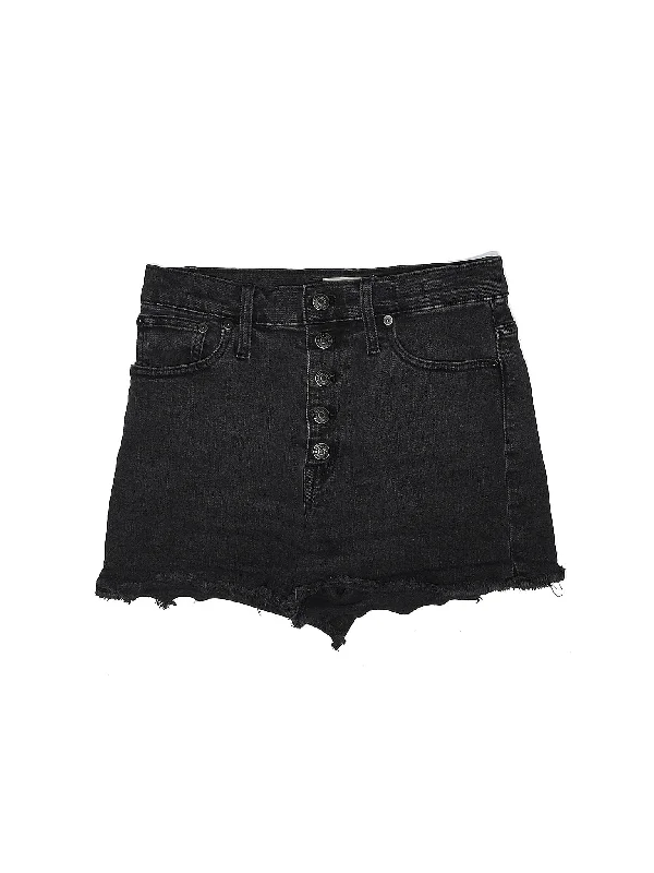 Low-Rise Denim Shorts in Dark Wash