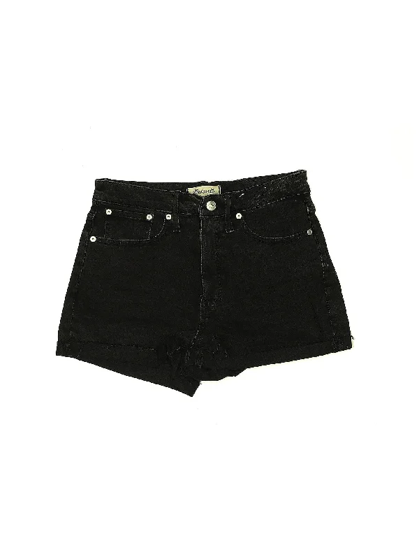 Mid-Rise Denim Shorts in Dark Wash