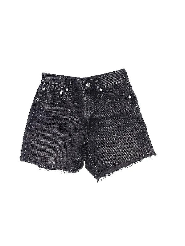 Mid-Rise Denim Shorts in Light Wash