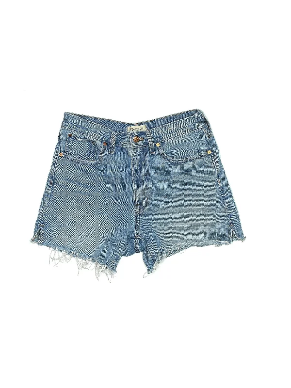 Mid-Rise Denim Shorts in Medium Wash