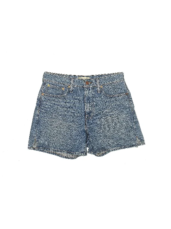 Mid-Rise Denim Shorts in Medium Wash