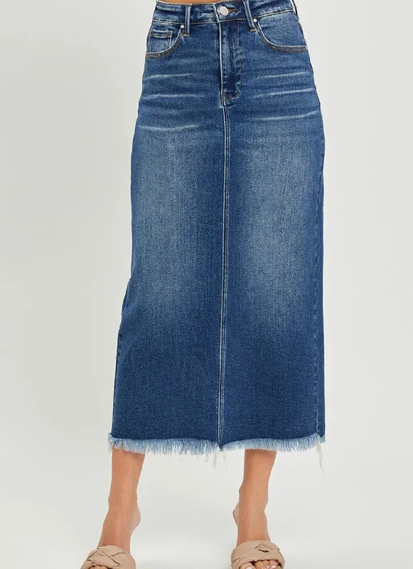 Reese Maxi Denim Skirt - Dark