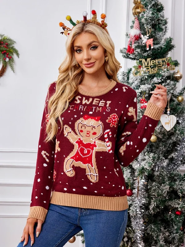 Cozy gingerbread sweater, long sleeve