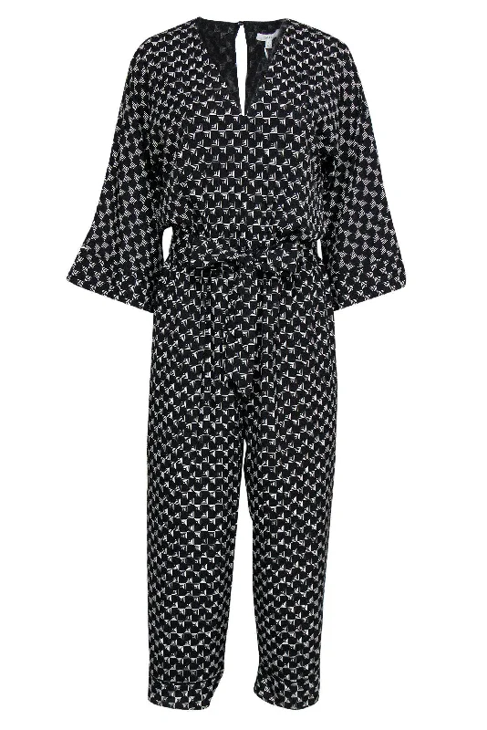 Joie - Black & White Geometric Print Jumpsuit Sz S