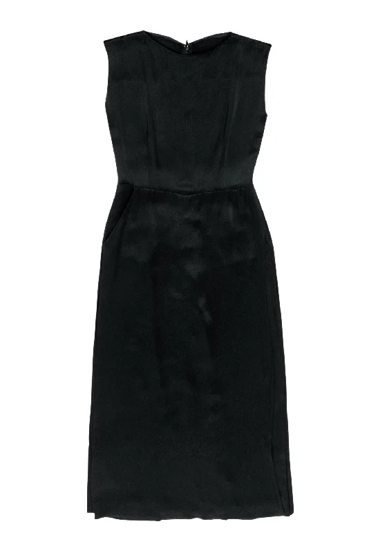 Maison Margiela - Black Silk Jumpsuit w/ Skirt Overlay Sz 0